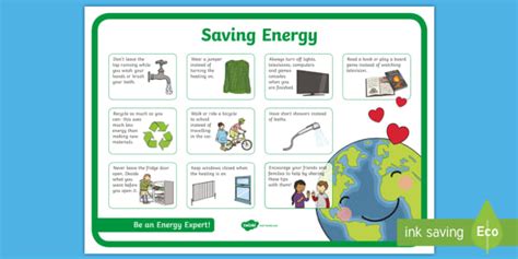 Energy Saving Signs And Labels Display Poster Eyfs Ks2