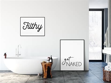 Art Collectibles Digital Printable Wall Art Quote Modern Wall Art Bathroom Wall Get Naked