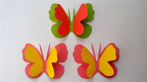 How To Make Easy And Simple Butterfly With Colour Paper Paper