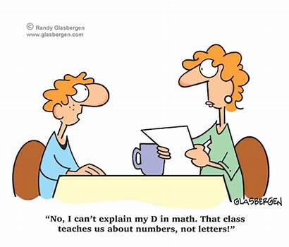 Math Cartoons Grades Glasbergen Report Cards Teacher