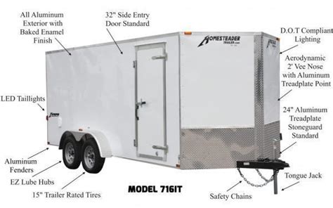 2020 Homesteader 7 X 14 Ta Enclosed Cargo Trailer For Sale Silver