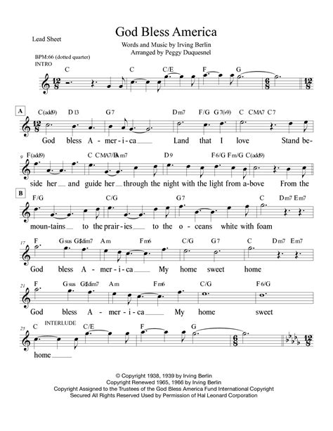 Piano Free Printable God Bless America Sheet Music Printable Word