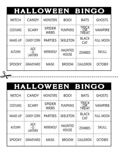 Printable Halloween Bingo Game Supplyme