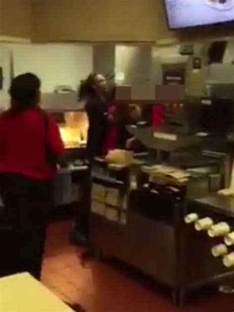 McDonald S Workers Brawl Caught On Camera As Pair Row Over Who Gets To Cook The Apple Pies