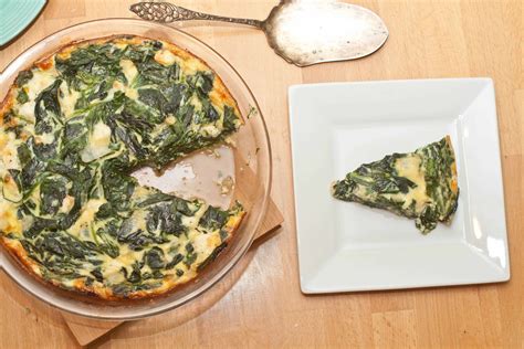 Crustless Spinach And Feta Quiche Served From Scratch