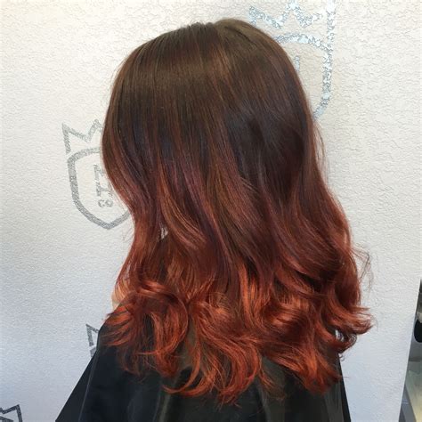 Copper Red Balayage Ombre By Wynter Depriest Monarch Hair Co Brown Hair Red