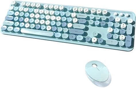 Arcwares Wireless Keyboard And Mouse Combo Blue Cute Gaming Decor