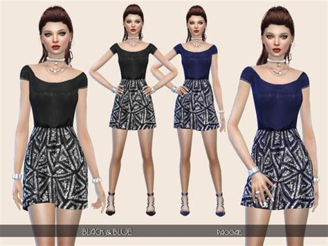 Blackandblue Dress By Paogae At Tsr Sims 4 Updates