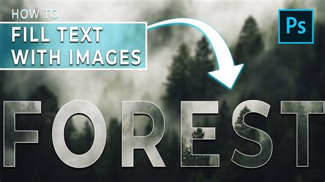 How To Fill Text With An Image In Photoshop Easy Youtube