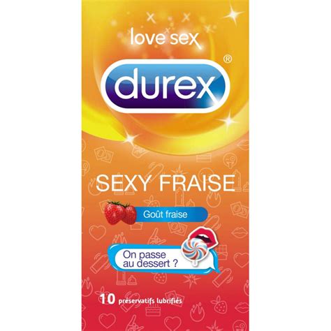 durex love sex sexy fraise 10 préservatifs lubrifiés durex 10 92