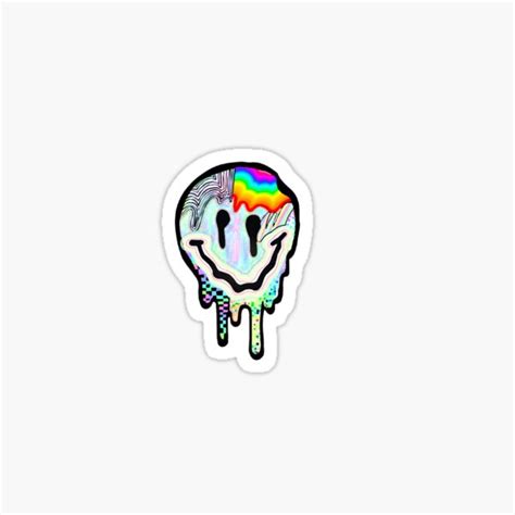 Copy Of Crazy Themed Drippy Smiley Face Sticker By Clicktostick