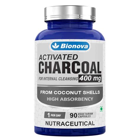 Activated Charcoal Capsules For Detox Made From Coconut Shells Mild On