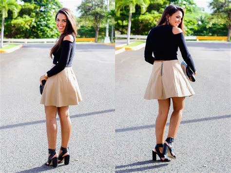 Different Ways To Wear A Nude Leather Skirtbroke And Chic