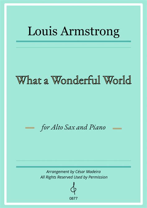 What A Wonderful World Sheet Music Louis Armstrong With Kenny G