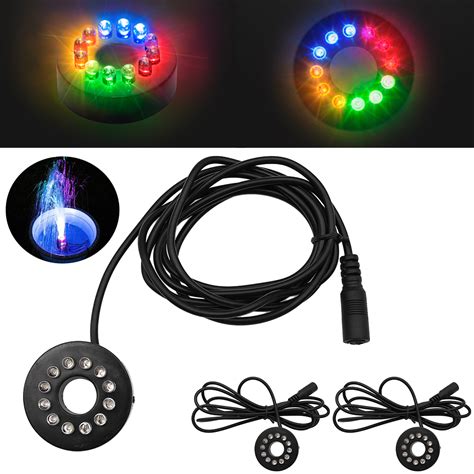 3x 12 Led Fountain Ring Light Color Changing Submersible Garden