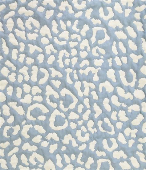 Baby Blue Leopard Print Reversible Upholstery Fabric By