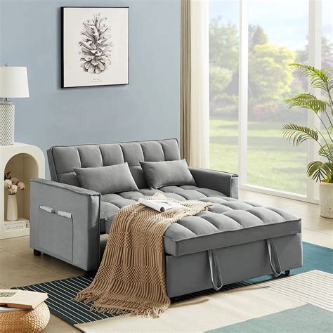 Muumblus 55 Pull Out Sofa Bed Convertible Sleeper Loveseat With Pull