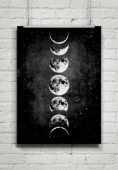 Happy Shopping 2020 Calendar Lunar Phases Print Moon Poster Home Decor