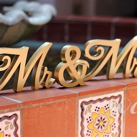 Gold Mr And Mrs Sign Wedding Sweetheart Table Decor Mr And Mrs Etsy