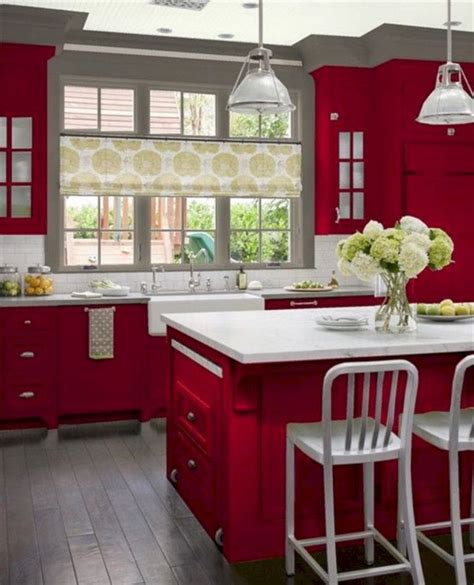 20 Incredible Christmas Red Kitchen Wall Color Design Ideas 11 Red
