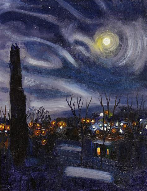 Silver Moon Painting By Charlie Meckel Pixels