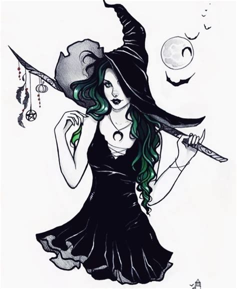 10 dibujos de brujas a lapiz