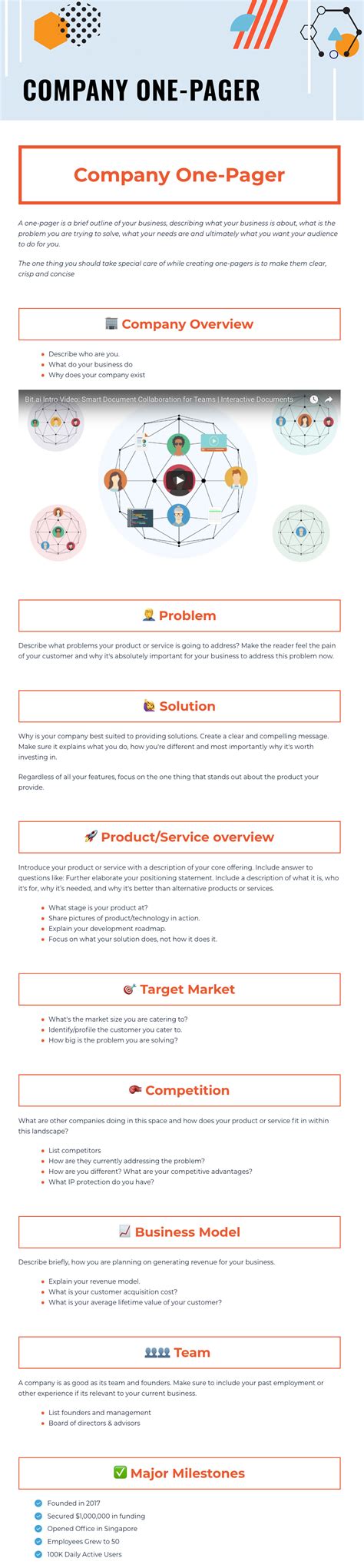 Product One Pager Template