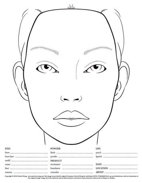 10 Blank Face Chart Templates Male Face Charts And Female Face Charts Beauty Newbie