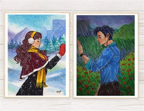 Ldr Long Distance Relationship Lovers Art Print Romantic Couple Art