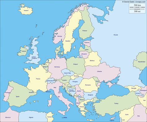Interactive Map Of Europe Europe Map With Countries And Seas