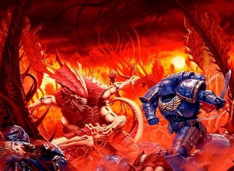 Tyranid Warrior And Tactical Marine Wh40k Imperium Of Man