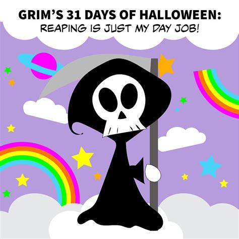 Little Grim Reapers Rainbow Galaxy With Text Digital Art By Allison
