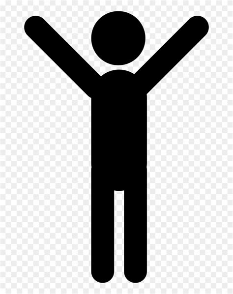 Man Standing With Arms Up Vector Stick Figure Hands Up Free