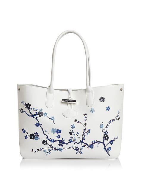 Longchamp Roseau Sakura Leather Shoulder Tote Longchamp Handbags Prada