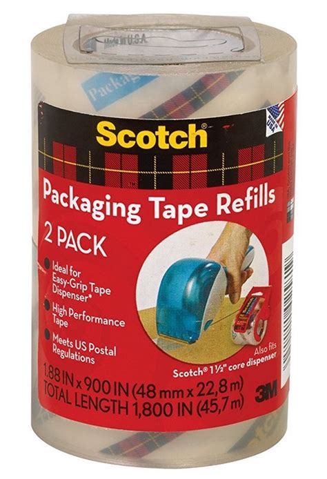 Amazon Scotch Packaging Tape Refill 188 X 900 Inches Clear 2 Pack