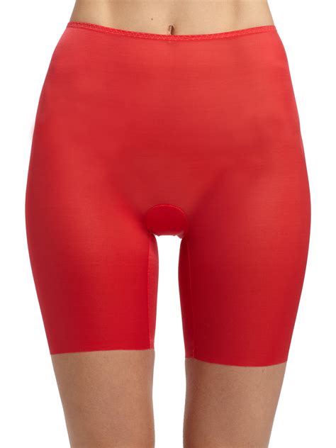 Spanx Skinny Britches Shorts In Red Brown Lyst