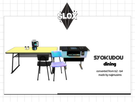 Sims 4 Ccs The Best Dining Set By Slox