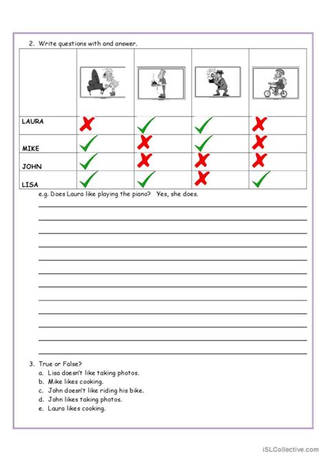 Things We Like Doing General Gramma English Esl Worksheets Pdf And Doc