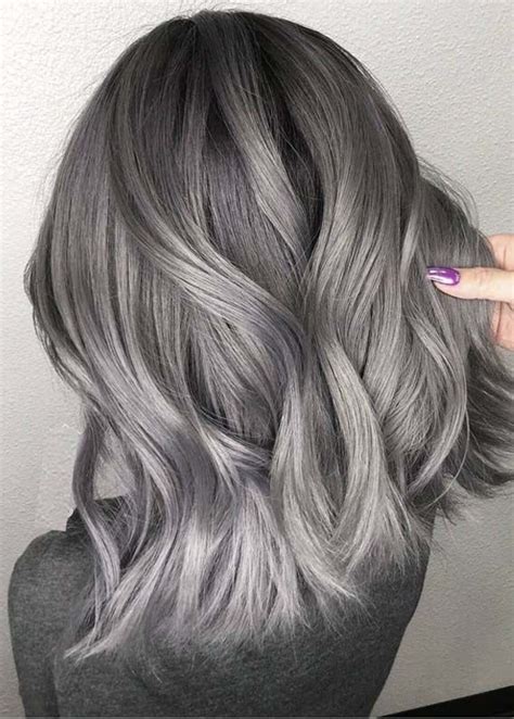 Amazing Dark To Light Grey Hair Colors And Hairstyles For 2019 Spring