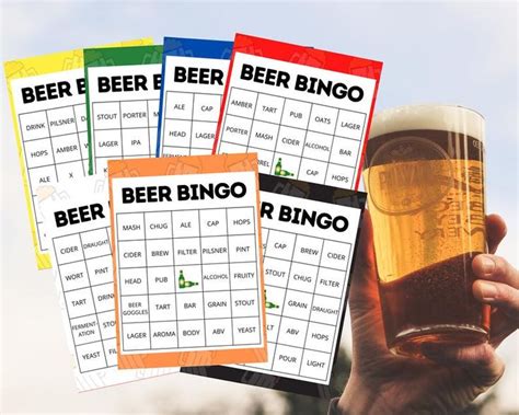 Beer Bingo Beer Games Drinking Games Beer Printables Beer Etsy Beer