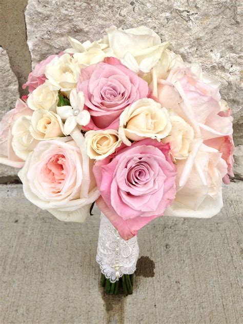 Elegant Pink And Cream Rose Bouquet