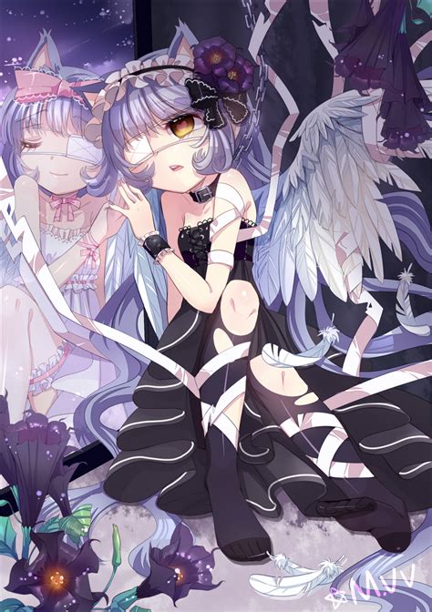 An eye patch works well in that regard. Anime picture original mvv long hair tall image multiple girls brown eyes 1000x1419 222625 en