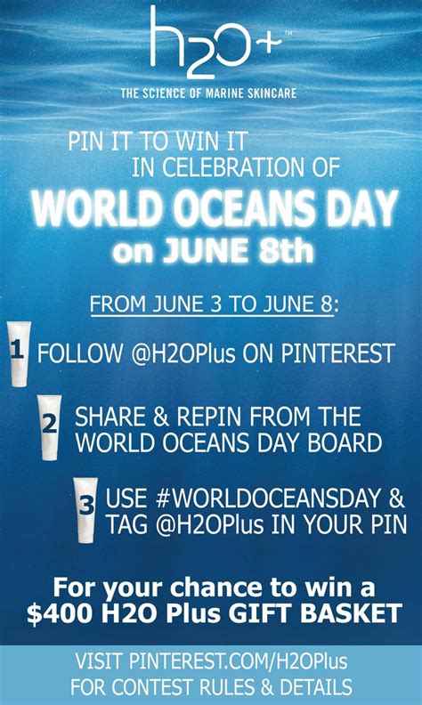 To Celebrate World Oceans Day On June 8th H2o Plus Is Hosting A Pin It