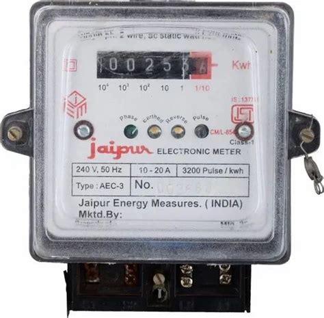 Single Phase 2 Wire Jaipur Electrical Energy Kwh Meter White Isi Mark