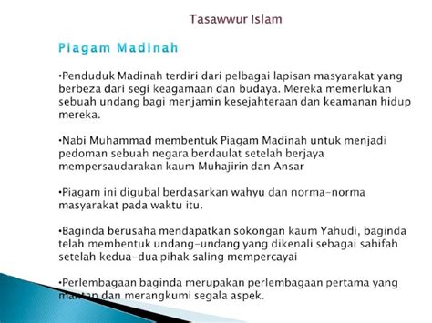Ppt Tasawwur Islam Piagam Madinah Dokumen Tips