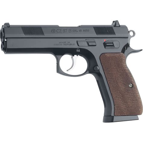 Cz 97b 45 Acp 45 In Barrel 10 Rds 2 Mags Pistol Black With Wood Grips