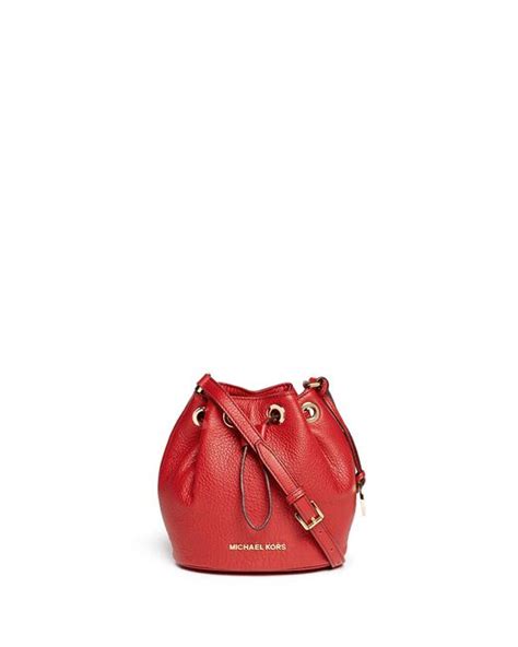 Michael Kors Jules Leather Crossbody Bucket Bag In Red Lyst