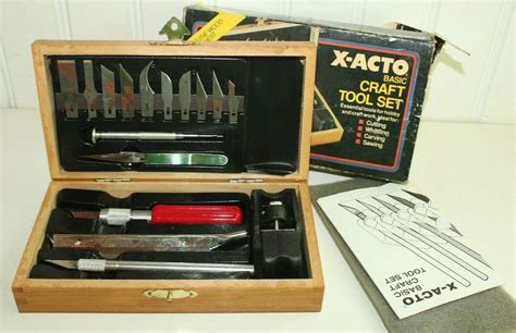 X Acto Basic Hobby Tool Set 16 Pcs In Wood Box X5076 Small Scale