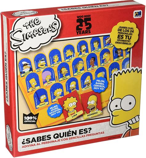 Tablero de juego, pegatinas, cartas, gallina central y 10 pollitos. ¿Sabes Quien Es? de Los Simpsons (Juego de Mesa) - Novelty ...