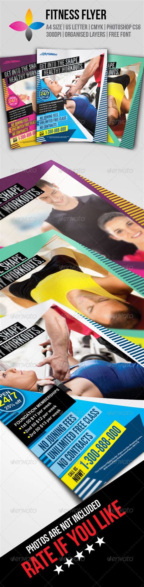 Fitness Flyer by inddesigner A4 8.2677x11.6929 US Letter 8 ...